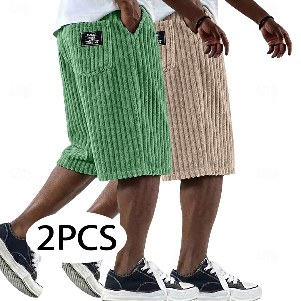 Per uomo Shorts Pantaloncini casual Pantaloncini di velluto a coste Tasca Elastico in vita Testurizzato Tinta unica Semplice Comodità Traspirante Corto Casuale All'aperto Spiaggia Vacanza Moda Bianco del 2026 a $39.99 –P9
