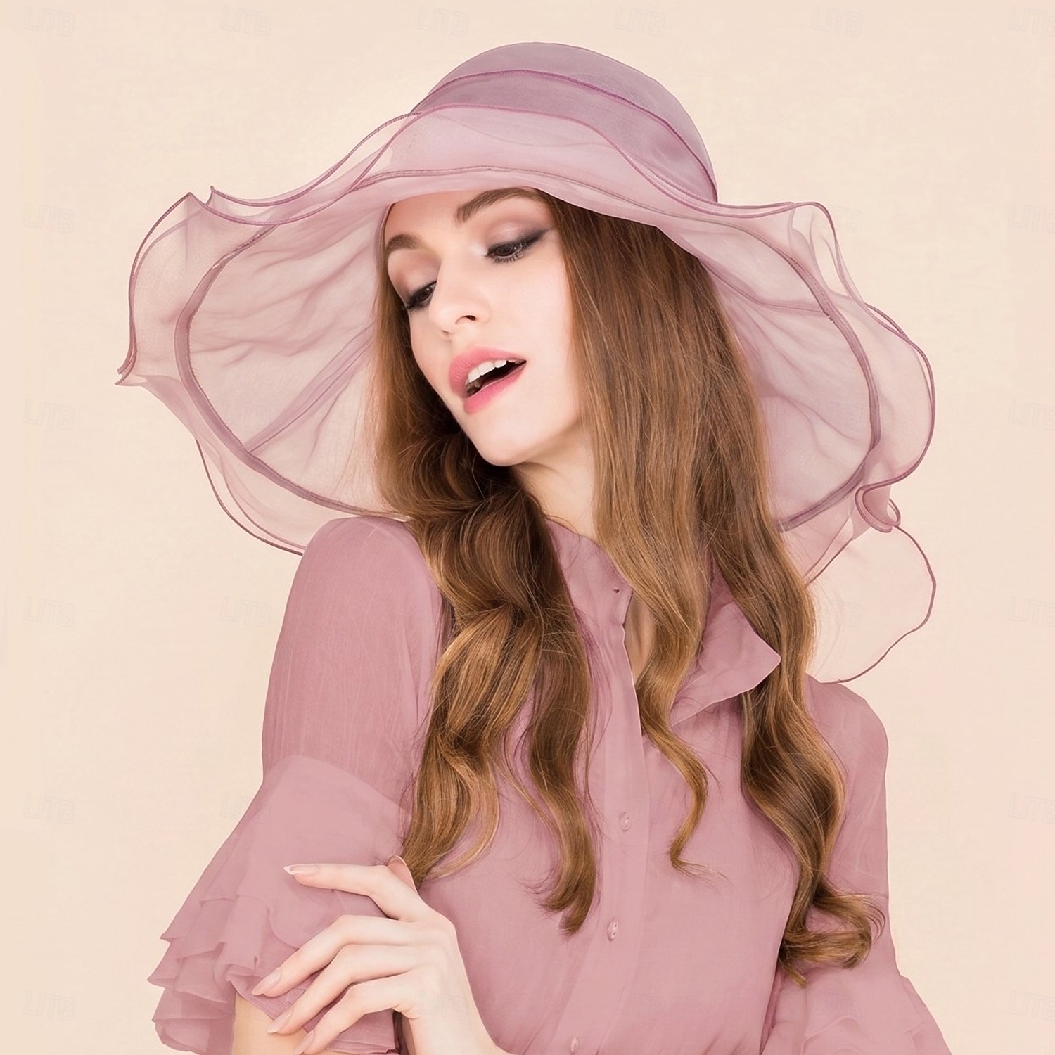 hoed Organza Zomerhoed Slappe hoed Bruiloft Elegant Romantisch Dame Met Strik Helm Hoofddeksels 2026 - $63.99 –P8