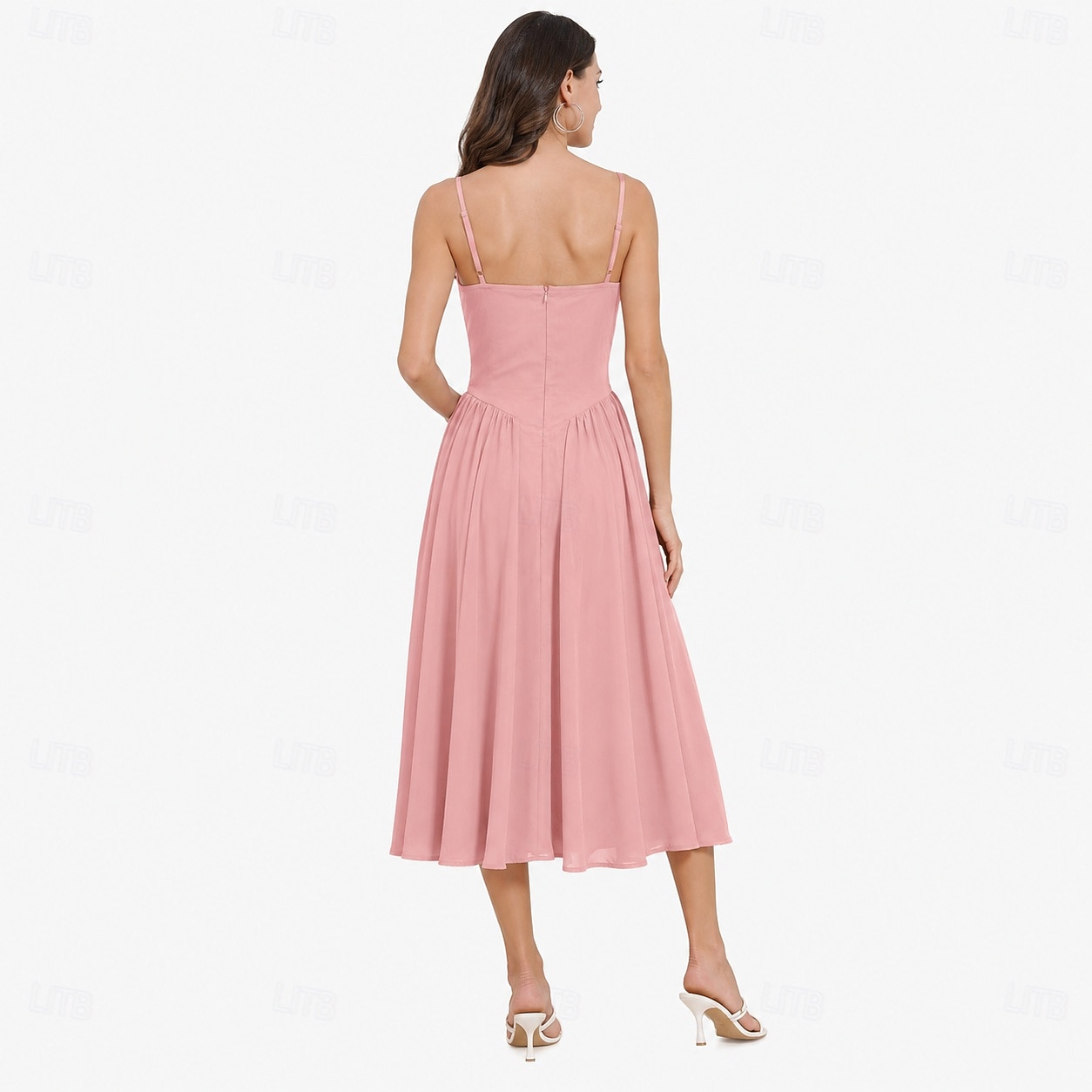 Anos 50 Retro Vintage Até o Tornozelo Vestidos Vestido swing Alças Finas Côr Sólida Justo & Evasê Balanço Fantasia Mulheres Dia dos namorados Festa de Chá Casual / Diário Adulto Vestido Verão de 2026 por $37.99 –P5
