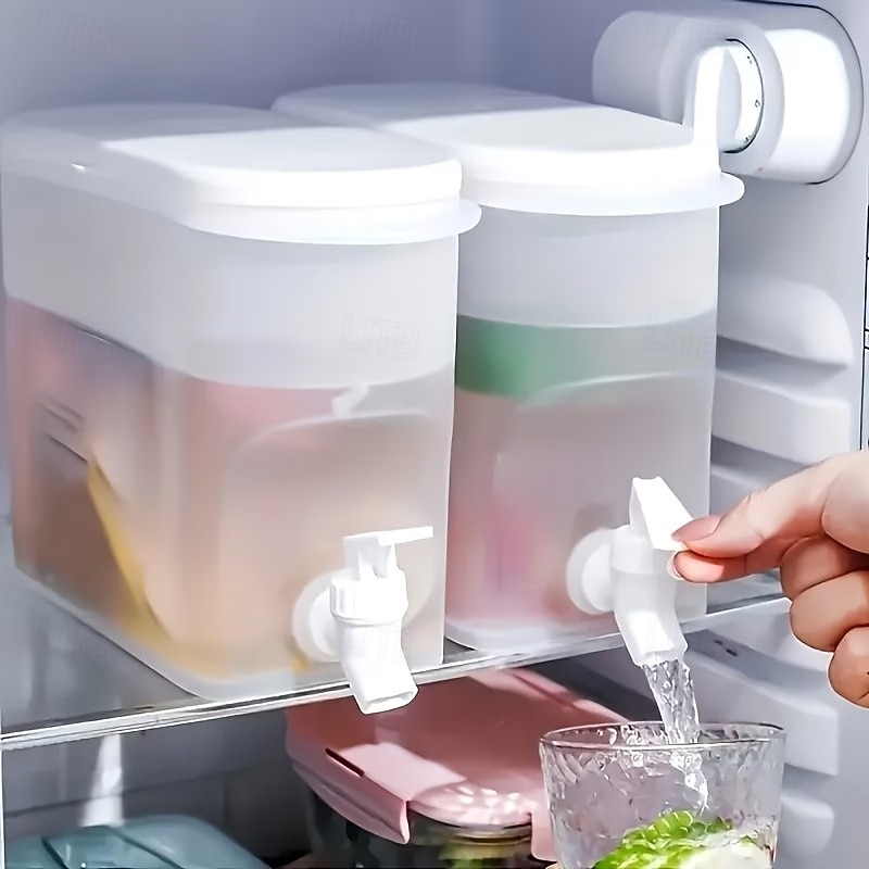 Large-Capacity Refrigerator Beverage Dispenser with Faucet, Non-Rechargeable PP Drink Jug for Lemonade, Juice & Tea, Ideal for Household Refrigerators, Modern White Cold Beverage Container 2026 - $9.99 –P5