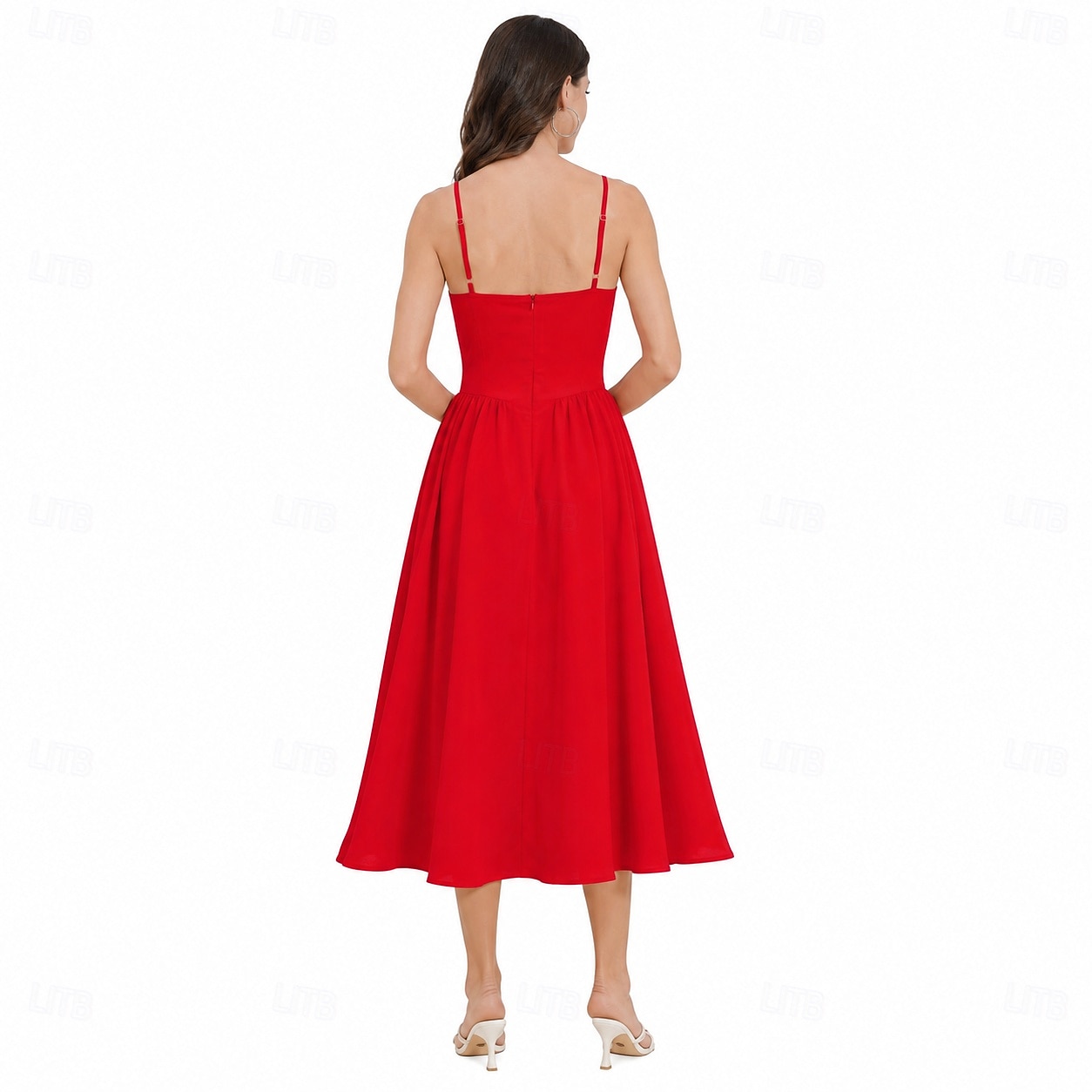 Anos 50 Retro Vintage Até o Tornozelo Vestidos Vestido swing Alças Finas Côr Sólida Justo & Evasê Balanço Fantasia Mulheres Dia dos namorados Festa de Chá Casual / Diário Adulto Vestido Verão de 2026 por $37.99 –P2