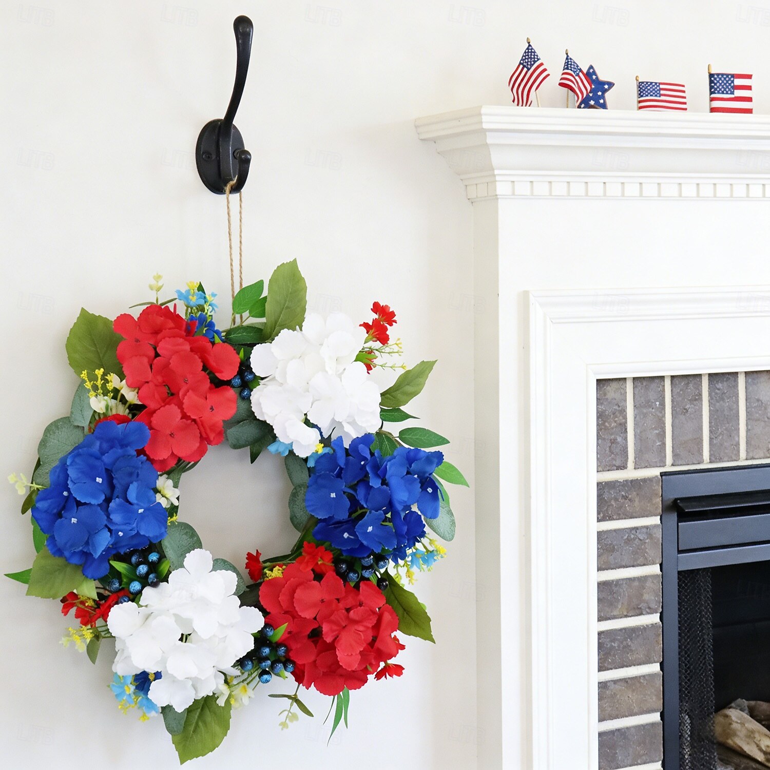Patriotic Wreath for Front Door 22 Inch 4th of July Red White and Blue Wreaths 250 Anniversary USA Outdoor Decorations America Summer Wreath with Hanger for Home Party Gift 2026 - $30.99 –P14