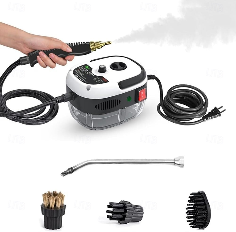 Aparat de curățat cu abur sub presiune portabil de 2500 W, cu 6 viteze mari de curățare cu abur sub presiune și temperatură, cu 3 capete de perie pentru curățarea mașinii, casei și bucătăriei 2026 - $69.99 –P2