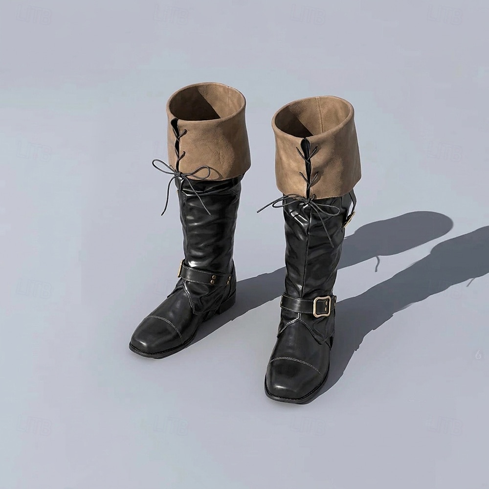 Retro vintage Middeleeuws Renaissance Schoenen Laarzen Piraat Viking Elf Kostuum Voor heren Viking Fantasie Halloween Carnaval Prestatie Feest LARP Volwassenen Schoenen 2026 - $58.99 –P7