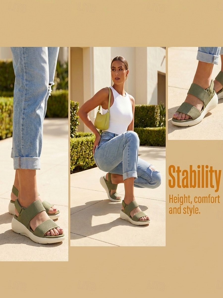 Women's Green Arch Support Comfort Sandals – Adjustable Hook & Loop Walking Sandals with Shock Absorbing Sole for Casual Walking, Travel & All-day Comfort 2026 - $34.99 –P5