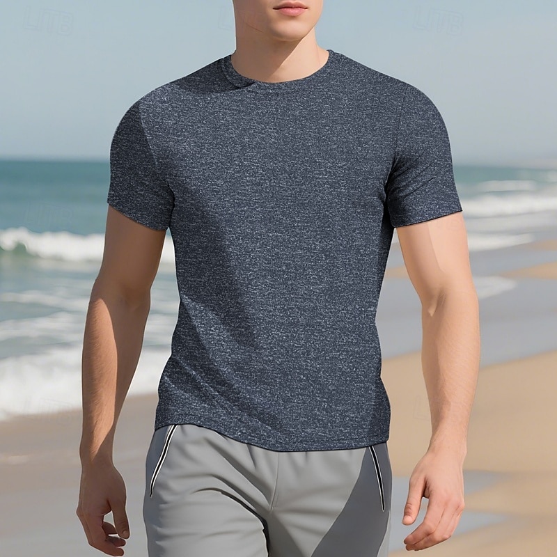 Per uomo Tinta unita T-shirt da corsa Maglia a compressione Maglia atletica Sport in alto Estate Primavera Classico Manica Corta Asciugatura Rapida Leggero Traspirante Allenamento in Palestra del 2026 a $15.49 –P16