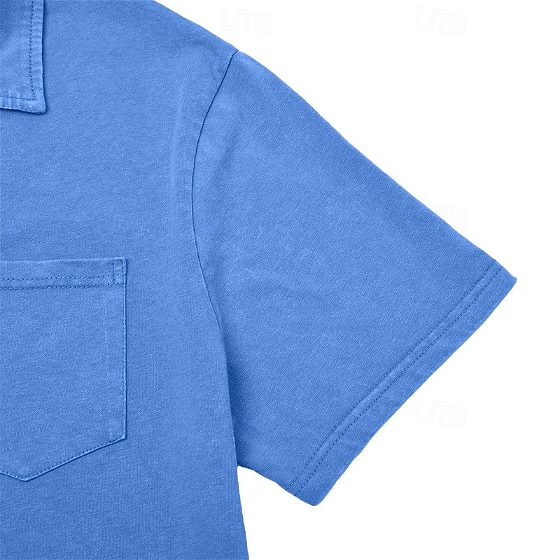 SoftFade™ Men's Polo Shirts 100% Cotton Acid Wash Shirt Casual Holiday Lapel Short Sleeve Fashion Basic Plain Pocket Distressed Summer Spring All Seasons Dark Brown Black Light Green Pink Navy Blue 2026 - $33.99 –P6