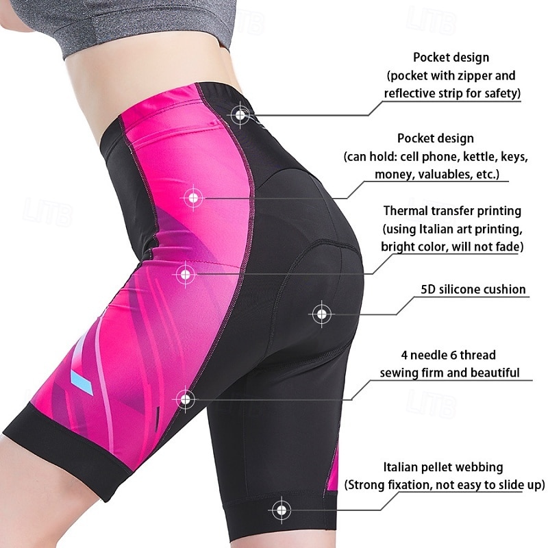 Damen Patchwork Kurve Radsport-Radhose: Fahrradshorts Gepolsterte Fahrradhose Fahhrad Shorts Gepolsterte Shorts / Chamois Schmale Passform Sport Packbar 3D-Polster Schnelltrocknend 2026 - $25.99 –P4