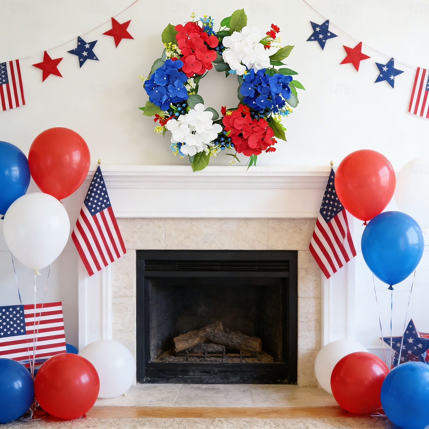 Patriotic Wreath for Front Door 22 Inch 4th of July Red White and Blue Wreaths 250 Anniversary USA Outdoor Decorations America Summer Wreath with Hanger for Home Party Gift 2026 - $30.99 –P7