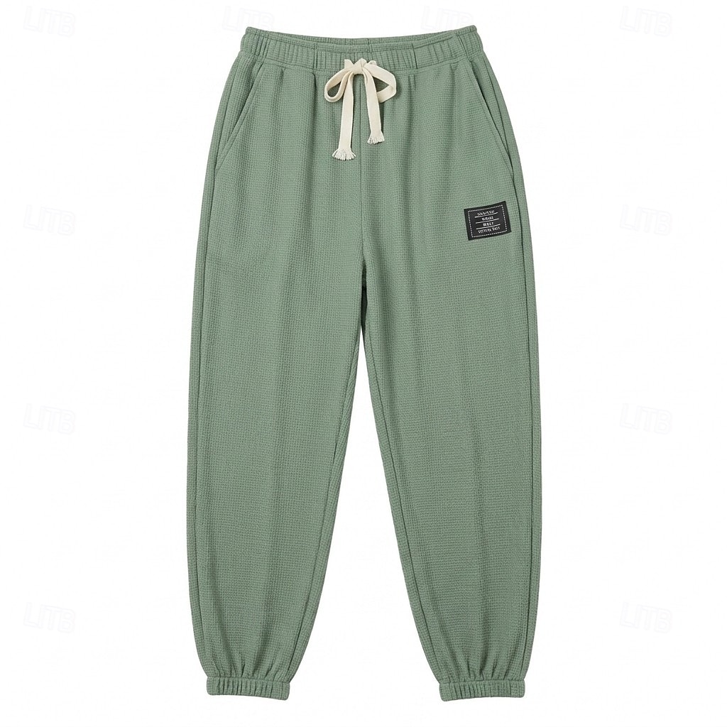 Herren-Jogginghose mit Waffelmuster – grün 2026 - $36.99 –P5