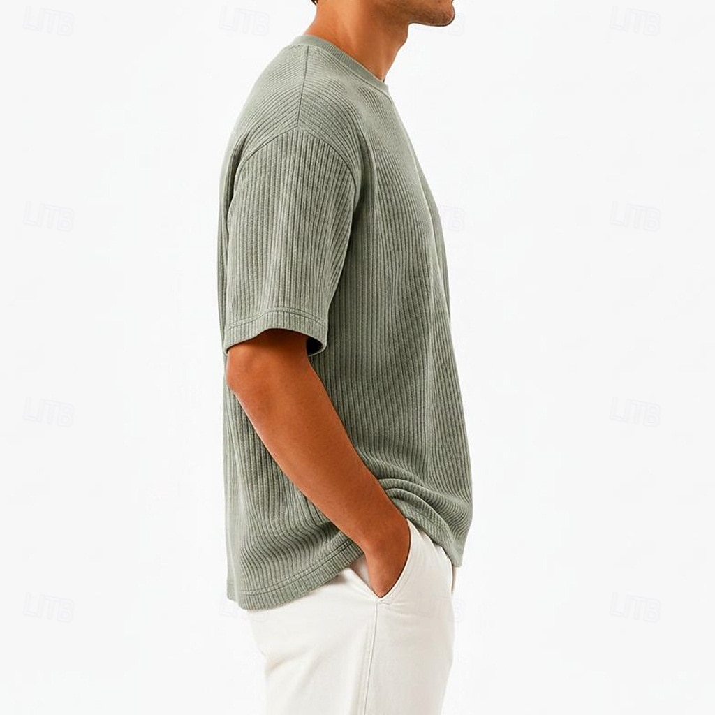 Per uomo Camicia a nido d'ape Maglietta Camicia a Maniche Corte Manica Corta Girocollo Estate Primavera Tinta unica Streetwear Elegante Casual Girocollo Puro Casuale Quotidiano All'aperto Verde Blu del 2026 a $48.99 –P6