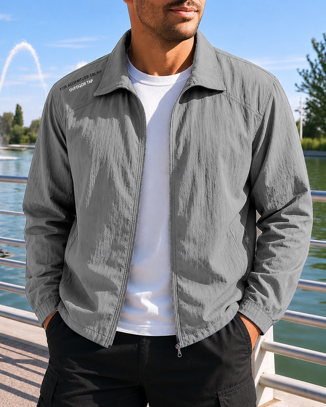 Hombre Color sólido Chaqueta para correr Chaqueta para exteriores Verano Primavera Full Zip Manga Larga Deportivo Protección Solar Ligero Transpirable Tenis Golf Corriendo Gris oscuro Azul Gris Claro 2026 - $20.99 –P7