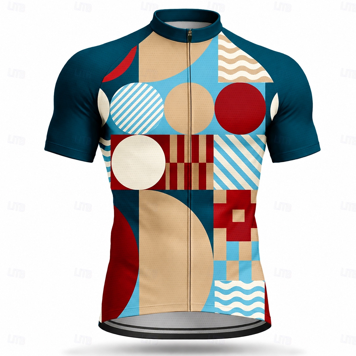 Men Cycling Jersey Geometric Short Sleeve Bike Jersey Activewear Top with 3 Rear Pockets UV Resistant Quick Dry With Pockets Front Zipper Sports Yellow Pink Dark Navy Clothing Apparel 2026 - $28.99 –P9