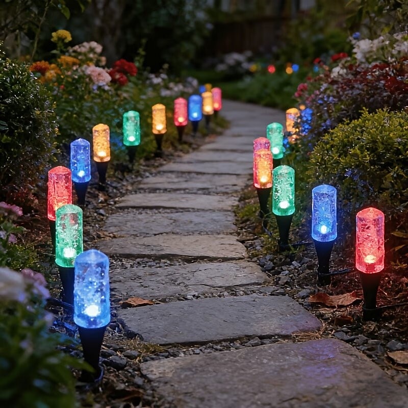 Outdoor Solar Lights Colorful LED Icicle Garden Stake Lights, IP65, Warm Glow Landscape Lighting, Ideal for Courtyards, Lawns, Patios, Walkways, Fences, And Party Decorations Lighting  10led / 20led 2026 - $35.99 –P6