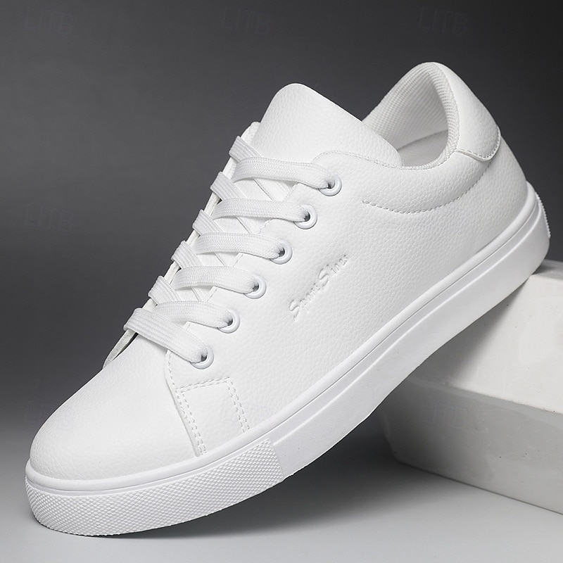 Scarpe da ginnastica basse bianche da uomo, scarpe casual stringate per camminare, scarpe comode e minimaliste per viaggiare e per l'uso quotidiano. del 2026 a $34.99 –P1