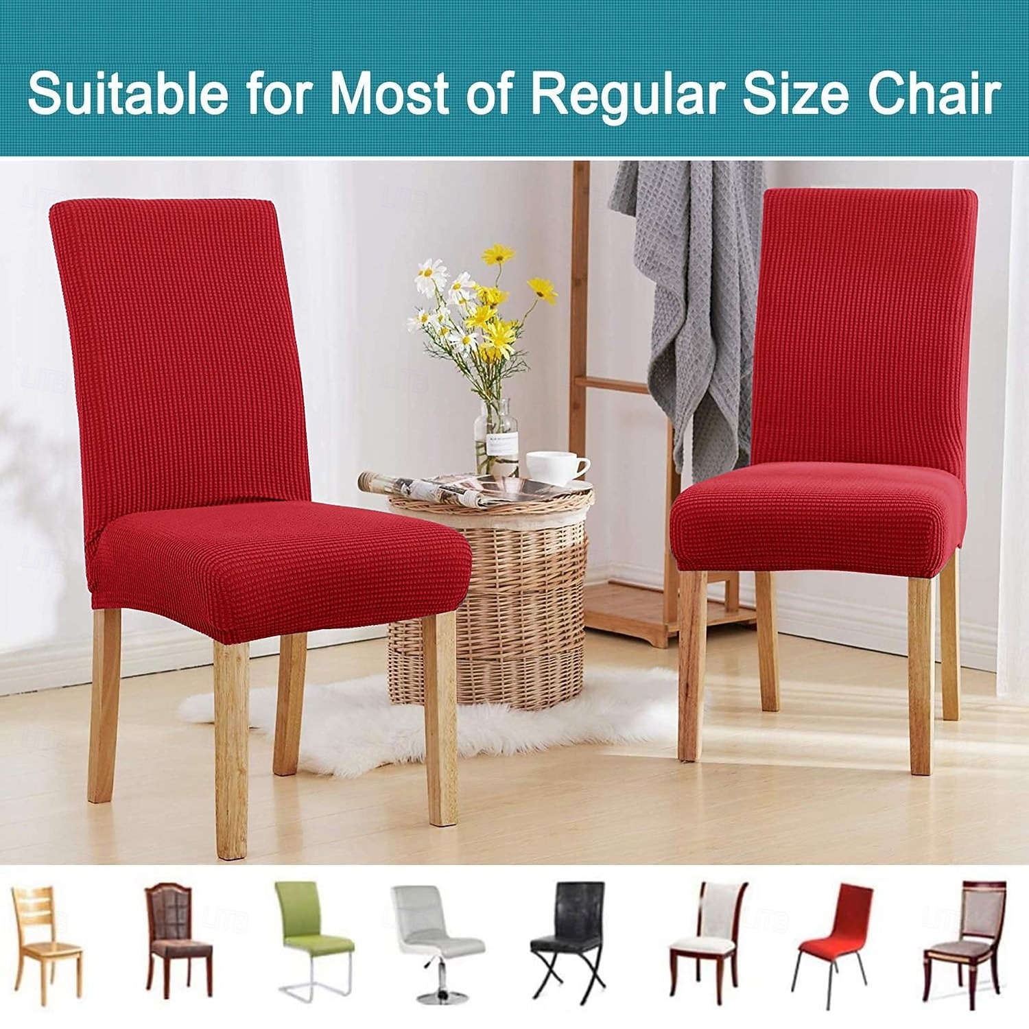 4/6 Pcs Form-Fitting Dining Chair Covers, Universal Stretch Parsons Chair Slipcovers, Machine Washable Removable Seat Protectors 2026 - $55.99 –P6