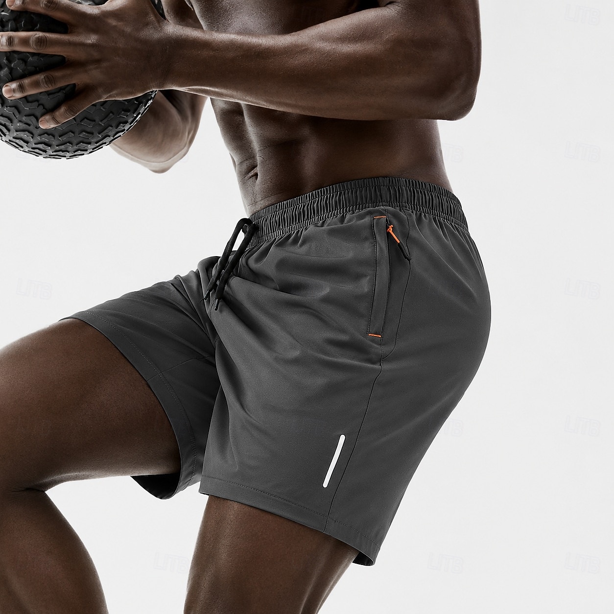 Men's Active Shorts Casual Shorts Athletic Short Pocket Elastic Waist Plain Plain Solid Quick Dry Breathable Above Knee Outdoor Gym Training Sports Sport Khaki Black Stretchy 2026 - $17.99 –P2
