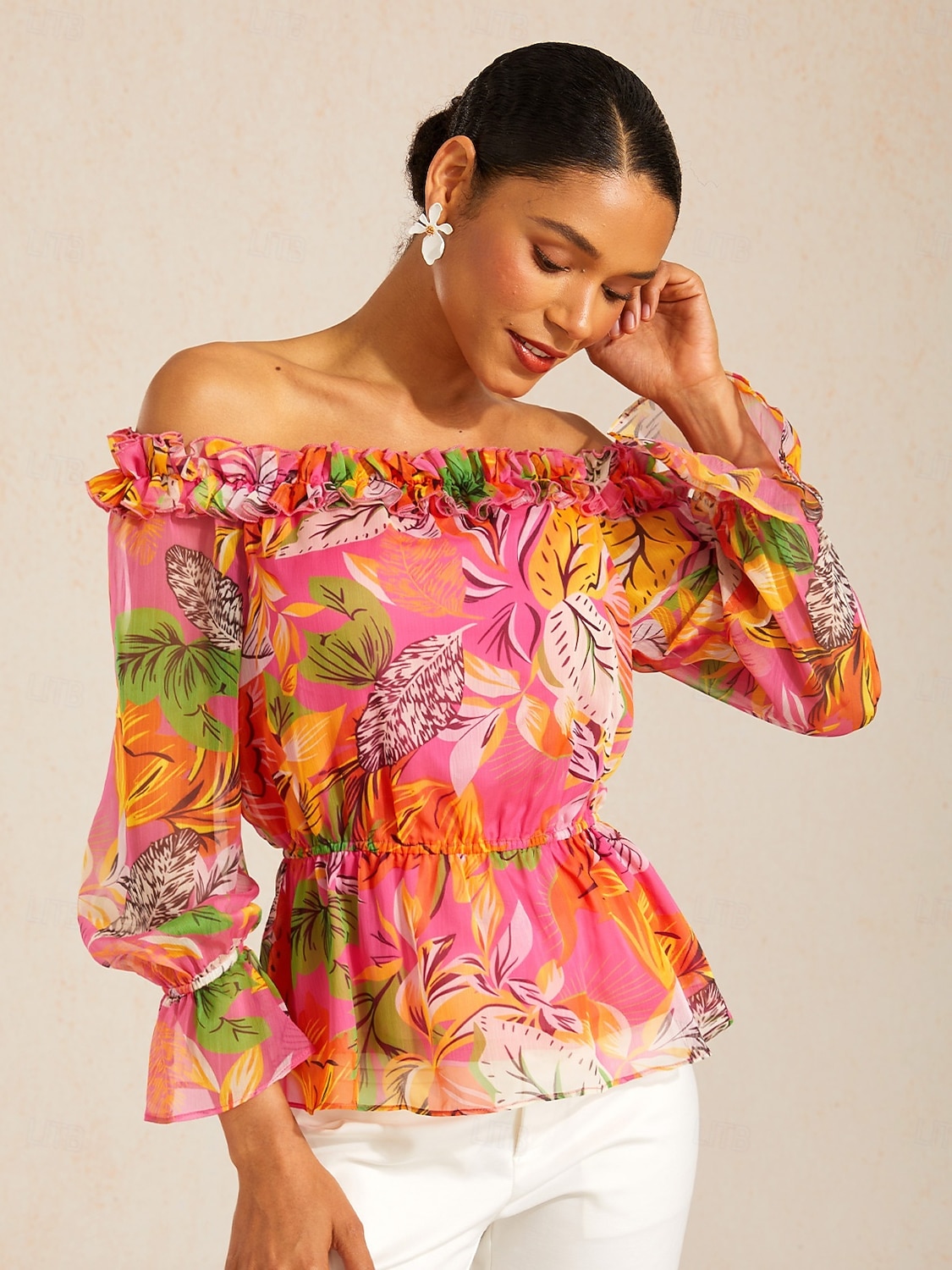 Wild Hibiscus Dream Flowy Chiffon Top 2026 - $79.99 –P5