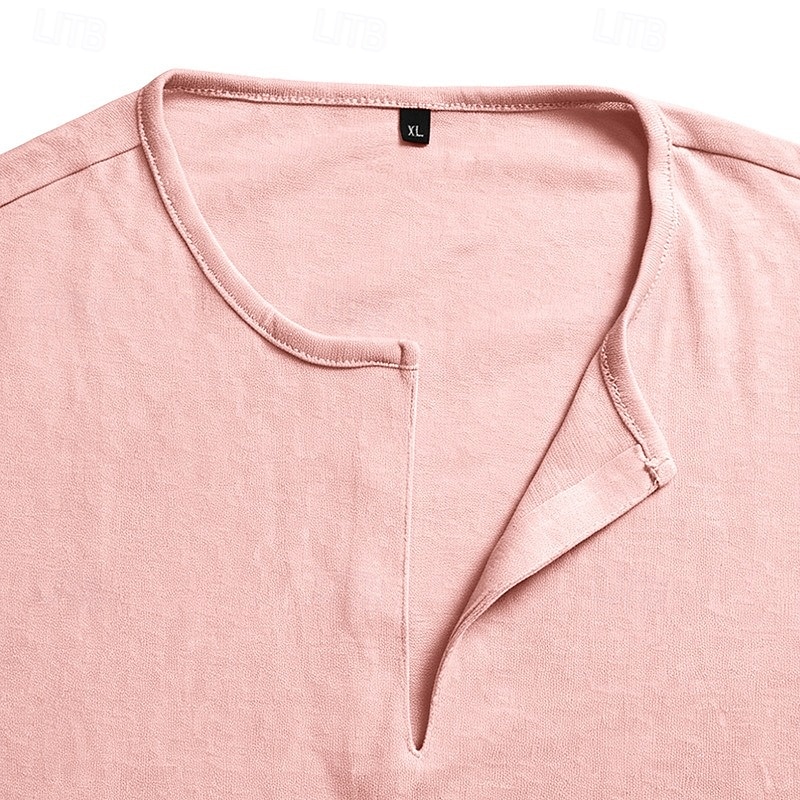 Per uomo Maglietta Maglietta in lino Manica Corta Maniche Corte Scollo a V Primavera & Estate Estate Primavera Semplice Moda Designer Essenziale Morbido Casuale Vacanza Streetwear Blu Bianco Nero del 2026 a $14.99 –P3