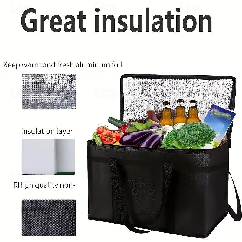 2 bolsas isotérmicas grandes y extragrandes, mantienen la comida caliente o fría durante varias horas: bolsa de compras, bolsa térmica suave, adecuada para catering/doordash, bolsa isotérmica para 2026 - $15.49 –P2