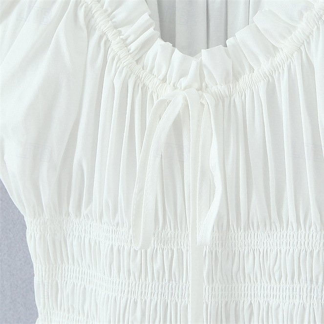Medieval Renascentist Cottagecore Lungime Gleznă Rochii Chemise Balon / Puf Mâneci scurte vrăjitoare Zana Țăran În U Costume de fancy Pentru femei Fantezie Halloween Carnaval Casul / Zilnic Târgul 2026 - $60.99 –P3
