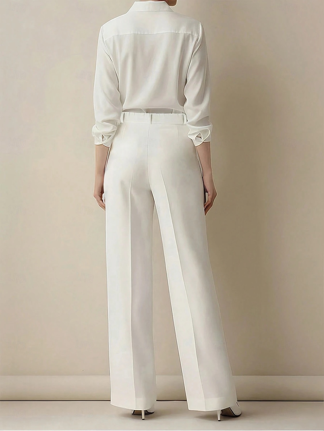 Women's Wide Leg Dress Pants Straight Fashion Basic Full Length High Waist Plain Pocket Elastic Waist Comfort Comfortable Inelastic Daily Office Vacation Black White Spring Fall Spring, Fall, Winter 2026 - $29.99 –P2