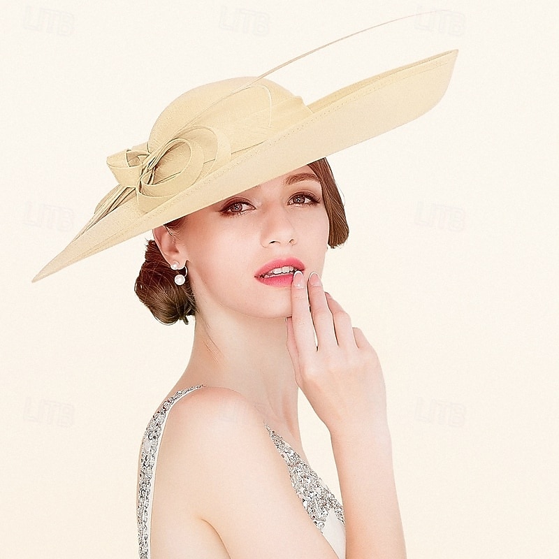 Chapeaux de fête Chapeau bowler en tissu à double couche  Chapeau cloche Chapeau en sinamay Kentucky Course de chevaux Journée des dames Melbourne Cup Luxe Vintage Avec nœud papillon Coiffe Coiffure de 2026 ? $103.99 –P3