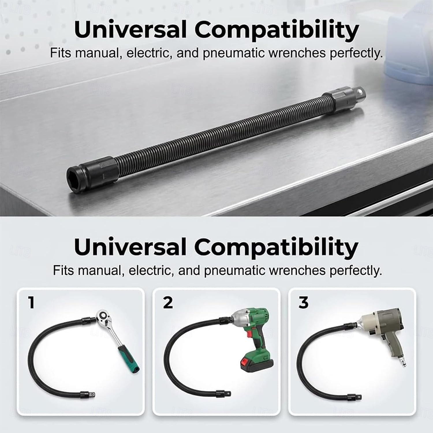 Prolunga flessibile per albero da 1/2", bussola dinamometrica, chiavi a cricchetto, chiave elettrica, biella, barra di prolunga flessibile per spazi ristretti, utensile manuale per riparazioni del 2026 a $16.99 –P12