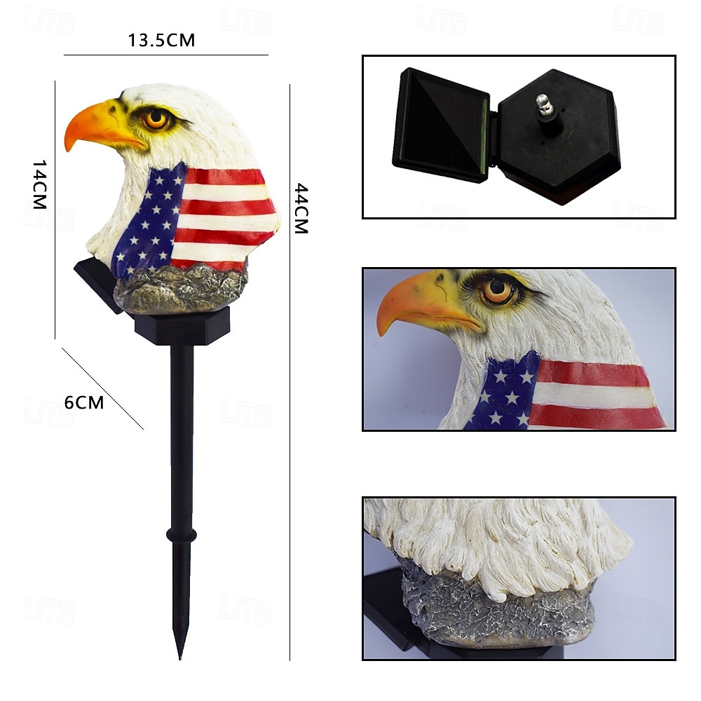 2 stuks adelaar solar tuinverlichting, Amerikaanse vlag LED-prikkers voor buiten, 250e jubileum, 4 juli, Onafhankelijkheidsdag, waterdichte Amerikaanse vlag, geschikt voor tuin, terras, gazon, pad en feestelijke decoratie. 2026 - $23.99 –P4