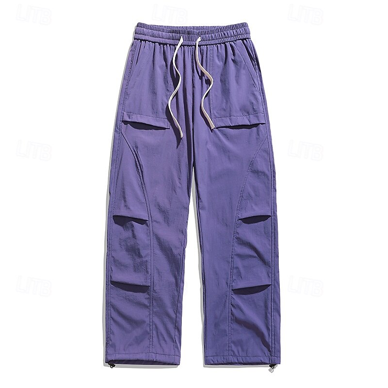 Hombre Pantalones Pantalones casuales Pantalones anchos Pantalones de paracaídas Pantalones de secado rápido Correa 2 en 1 Multi bolsillo Plano Dispersor de humedad Transpirable Longitud total Casual 2026 - $26.99 –P2