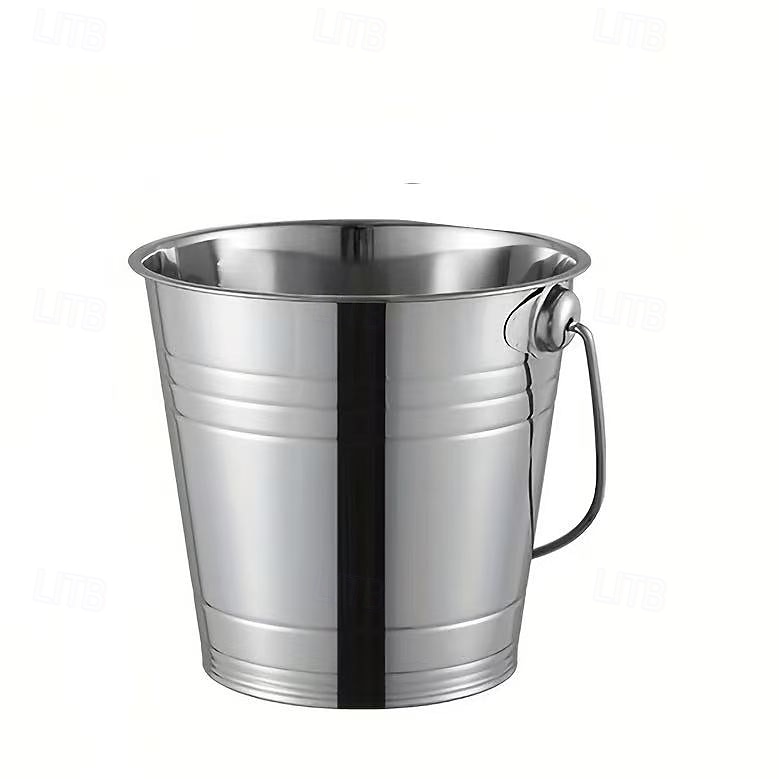 دلو ثلج من الفولاذ المقاوم للصدأ بمقبض، فضي &دلو ثلج ذهبي اللون مناسب للنبيذ والكوكتيلات والبيرة والشاي المثلج، دلو ثلج معدني محمول بمقبض سلكي للحفلات وحفلات الشواء وحفلات الزفاف والبار المنزلي 2026 - $15.99 –P10