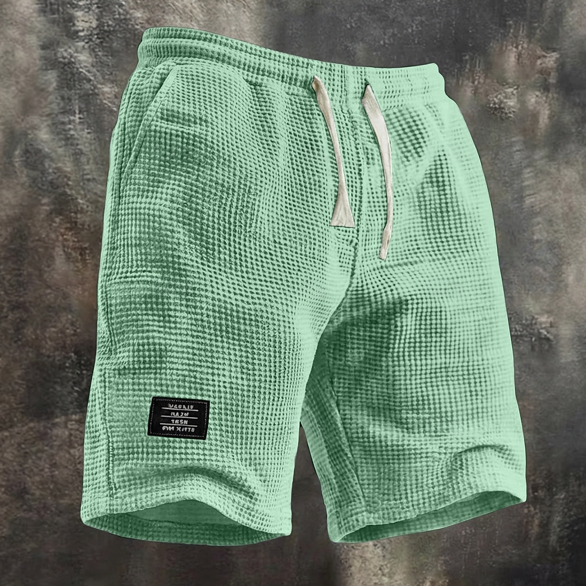 Men's Waffle Shorts Summer Shorts Beach Shorts Casual Shorts Drawstring Elastic Waist Solid Color Comfort Knee Length Daily Outdoor Streetwear Vacation Fashion Black White Micro-elastic 2026 - $22.99 –P2