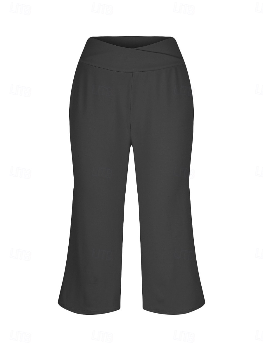Per donna Pantaloni capri Pantaloni da yoga Gamba larga Moda Streetwear Casual Lunghezza al polpaccio Misura del girovita medio Semplice Tasca Comodo Comodità Morbido Elasticizzato All'aperto Vacanza del 2026 a $18.99 –P9