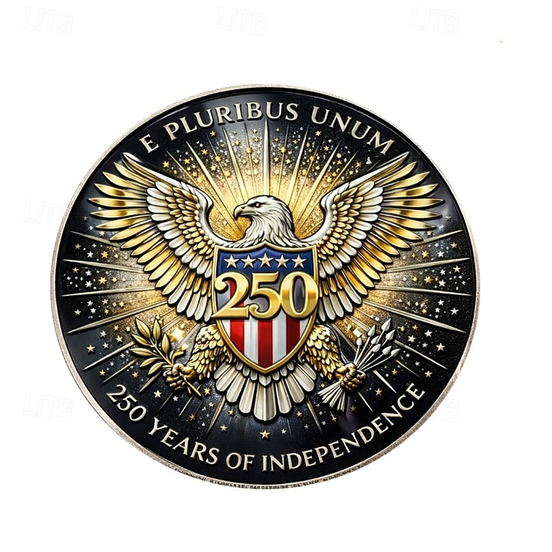 U.S. 250th Anniversary Commemorative Coin 1776–2026, Patriotic Liberty Eagle Design, Collectible American Independence Souvenir, Gold & Silver Finish 2026 - $19.99 –P3