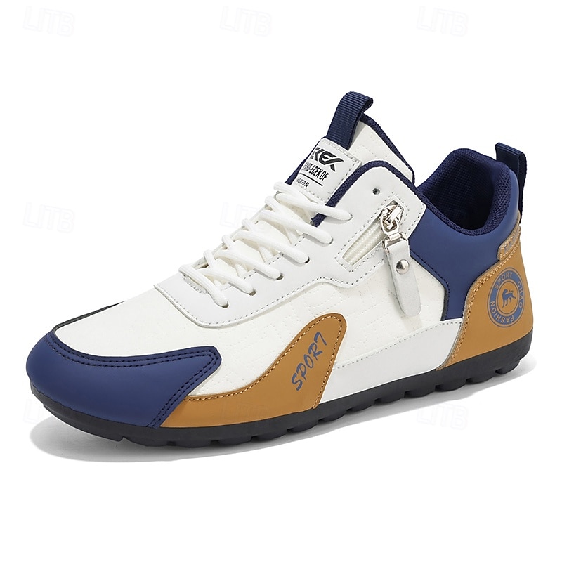 Zapatillas bajas de hombre con bloques de color, calzado informal con cordones para caminar, estilo deportivo retro para viajes, actividades al aire libre y uso diario. 2026 - $32.99 –P3