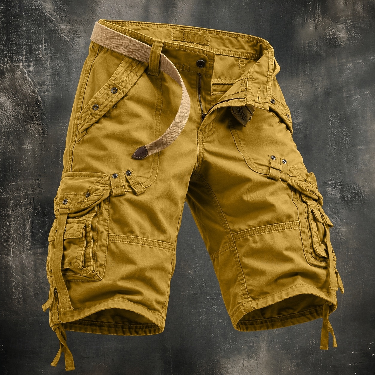 Hombre Pantalones tipo cargo Pantalón Corto Cargo Pantalón corto Pantalones cortos casuales Bolsillo Cintura elástica Color sólido Plano Longitud de la rodilla Casual Exterior Ropa de calle Moda Ropa 2026 - $37.99 –P4