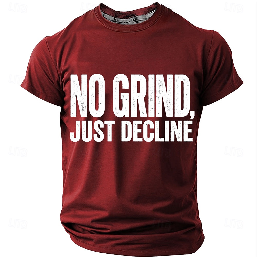 Herren-T-Shirt mit witzigem Buchstabenaufdruck „No Grind Just Decide“, reguläre Passform, lässig, königsblau, Designer-Kleidung, Größen S, M, L, XL, XXL und XXXL 2026 - $18.99 –P5