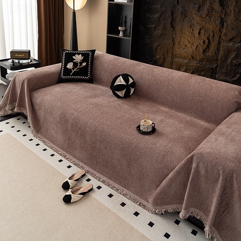 Premium Chenille Sectional Sofa Towel - Elegant Solid Throw Cover - Anti-Slip Universal Furniture Slipcover for Year-Round Use 2026 - $37.99 –P5