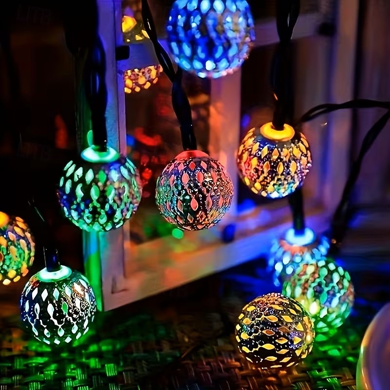 Solar Powered Garden Fairy String Lights Iron Moroccan Ball Fairy Lights 12m 100LEDs for Home Yard Balcony Porch Trees Outdoor Party Decoration 2026 - $39.99 –P5