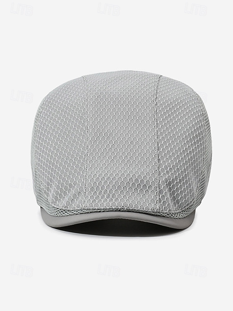 Men's Mesh Beret Hat - Breathable Polyester Ivy Cabbie Cap with Adjustable Buckle, Multiple Colors, Lightweight Newsboy Flat Cap for Summer Travel, Outdoor Activities & Daily Casual Wear 2026 - $14.99 –P6