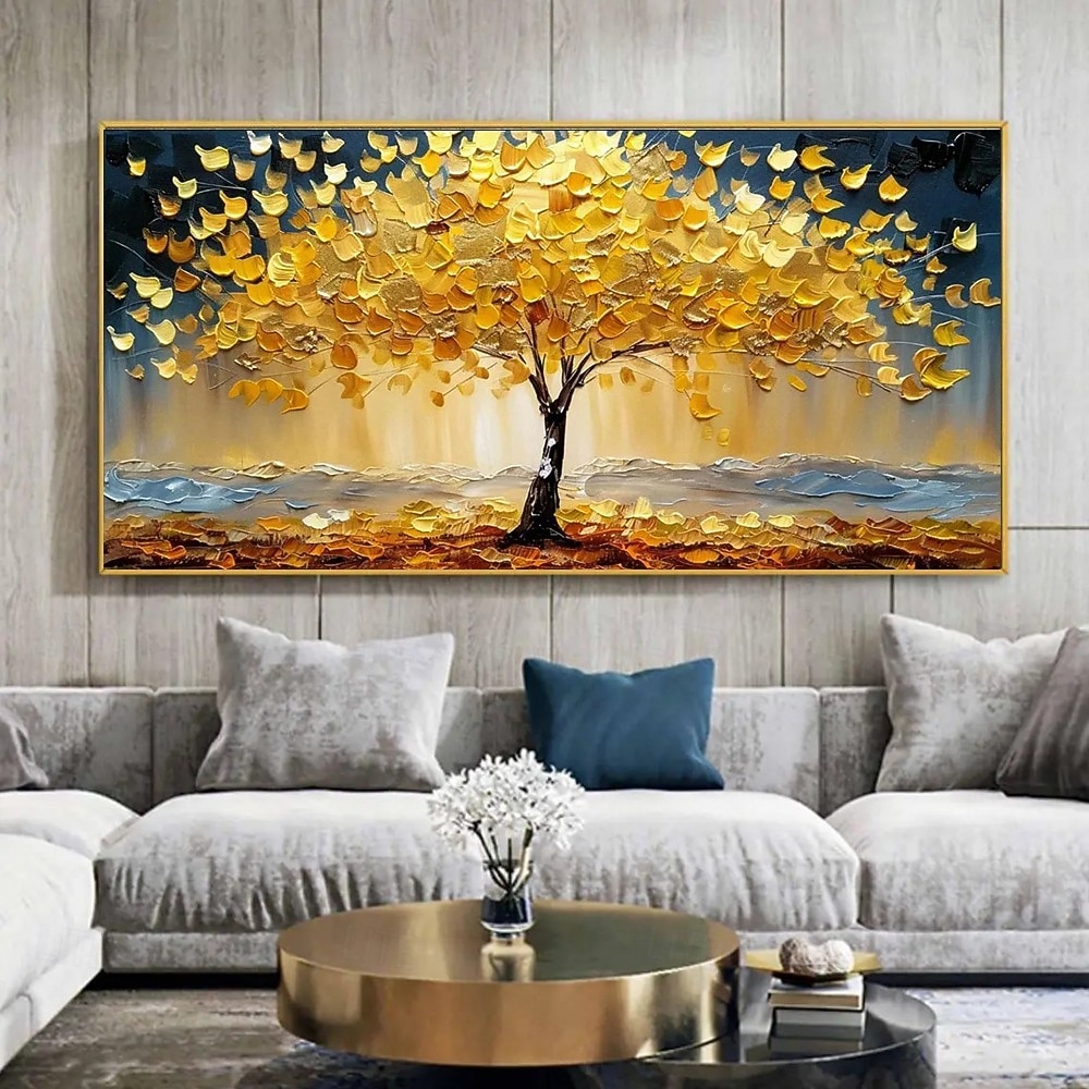 Handmade Oil Painting Canvas Wall Art Decoration Golden Money Tree for Home Living Room Decor Rolled Frameless Unstretched Painting 2026 - $59.99 –P5