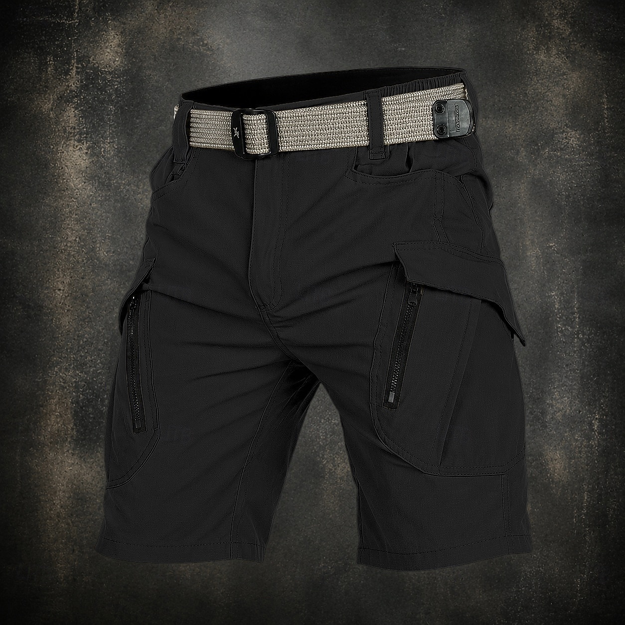 Men's Lightweight Cargo Shorts Comfort Waist Tactical Cargo Shorts Quick Dry Multi Pocket Plain Knee Length Casual Outdoor Streetwear Fashion Streetwear Khaki Black Inelastic 2026 - CHF27.53 –P5