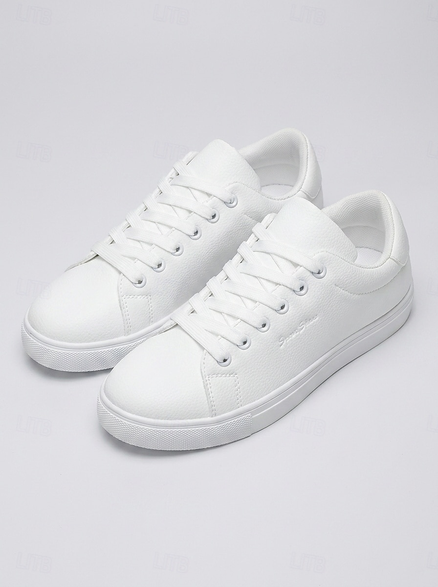 Men's White Music Festival Sneakers - Lightweight Comfort Lace-Up Casual Shoes - Minimalist Low-Top Footwear for Concerts, Outdoor Events, Travel and Everyday Leisure 2026 - $34.99 –P5