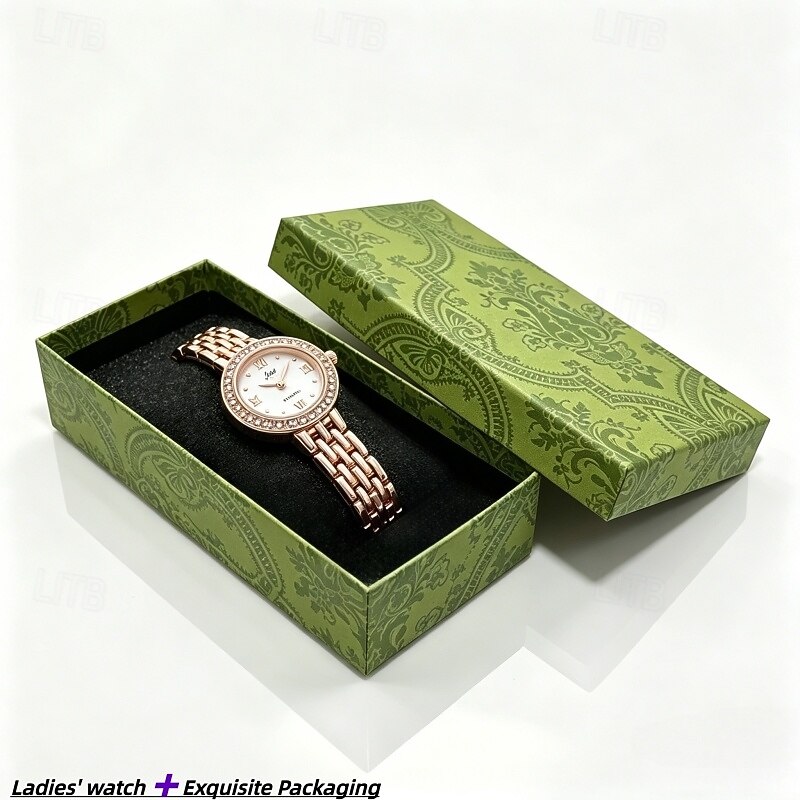 Elegant Women's Jewelry Bracelet Watch, Ladies Small Face Luxury Dress Wristwatch with Rhinestone Bezel & Roman Numerals, Fashion Quartz Watch Gift for Her, Rose Gold and Silver Tone 2026 - $14.99 –P8