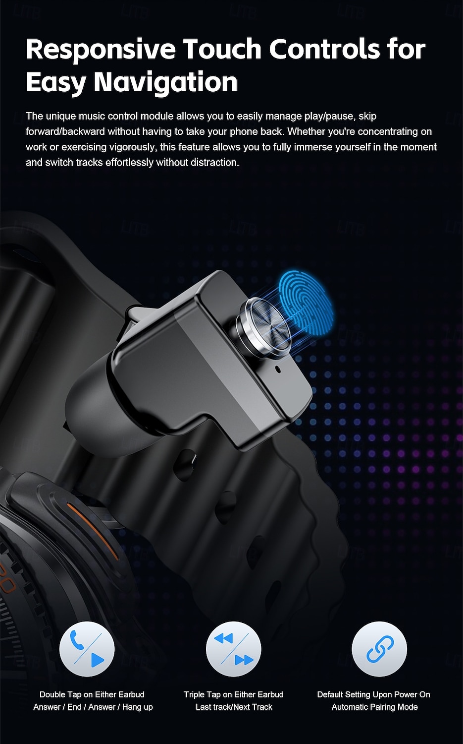 Reloj inteligente 2 en 1 con auriculares, reloj inteligente con auriculares Bluetooth integrados para música. &Llamadas, monitor de actividad física con pantalla táctil HD para hombres y mujeres, 2026 - $107.99 –P9