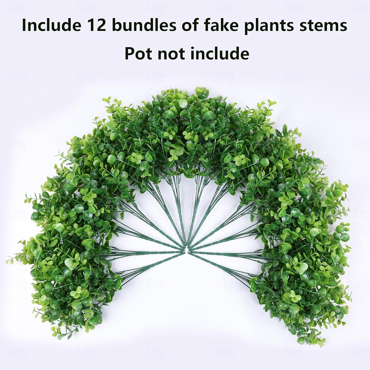 12 ramos de plantas artificiais para decoração de primavera e verão, eucalipto falso de plástico resistente aos raios UV, com aparência realista, ideal para vasos em varandas, terraços, jardins e de 2026 por $21.99 –P4