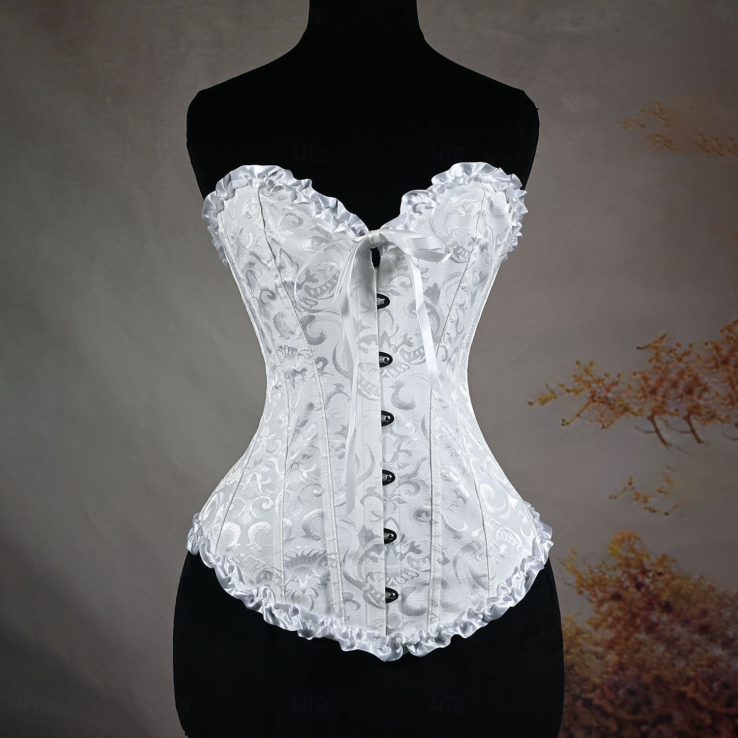 Medieval Renaissance Corset Overbust Corset Noblewoman Jacquard Lace up Floral Fancy Dress Women's Royal Halloween Carnival Renaissance Fair LARP Adults' Corset Spring & Summer 2026 - $36.99 –P16