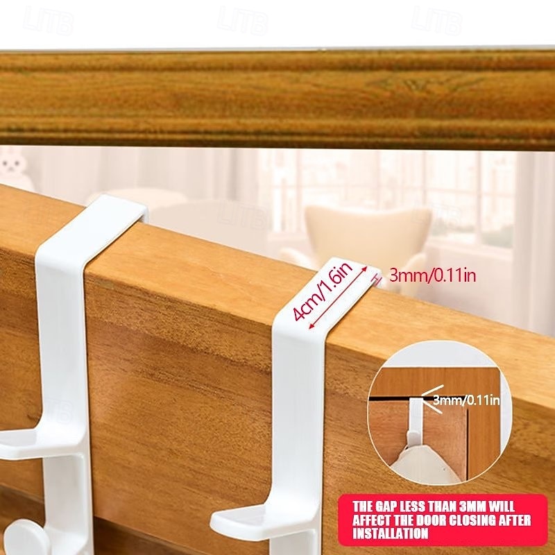 Cabideiro de porta para roupas, organizador de plástico para pendurar roupas na porta, com barra para pendurar bolsas, ideal para quarto e banheiro. &Prateleira para porta de armário de 2026 por $9.99 –P6