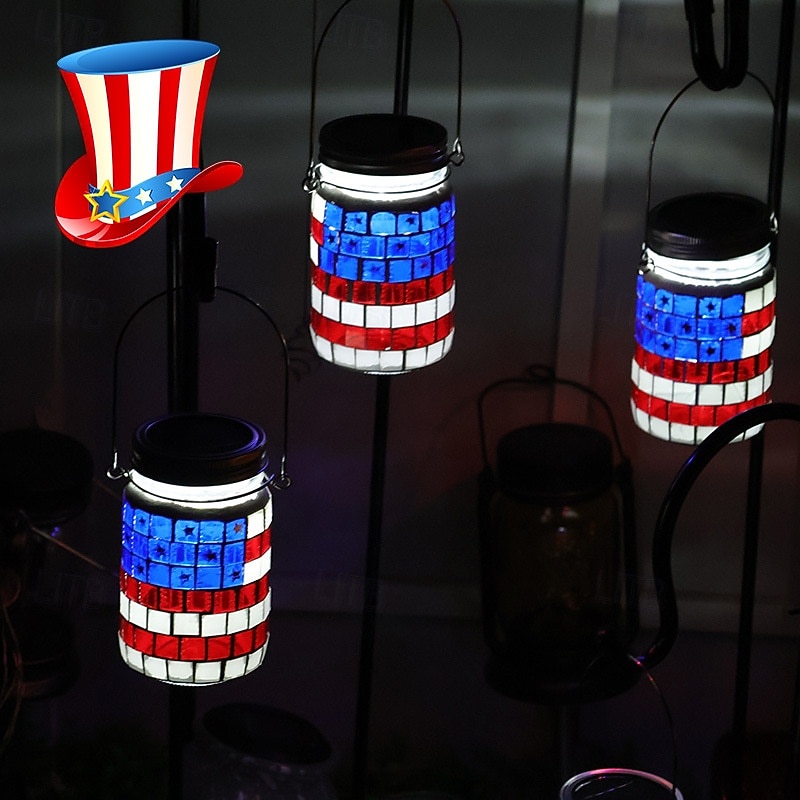 Luci a mosaico impermeabili a forma di bandiera americana in due pezzi per il 250° anniversario dell'indipendenza degli Stati Uniti (4 luglio), perfette per esterni, patio, giardino, terrazza, scalini del 2026 a $39.99 –P2