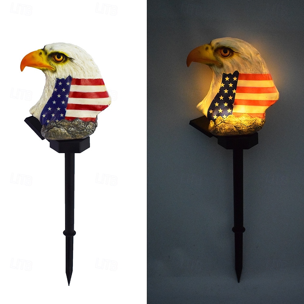 2 stuks adelaar solar tuinverlichting, Amerikaanse vlag LED-prikkers voor buiten, 250e jubileum, 4 juli, Onafhankelijkheidsdag, waterdichte Amerikaanse vlag, geschikt voor tuin, terras, gazon, pad en feestelijke decoratie. 2026 - $23.99 –P10